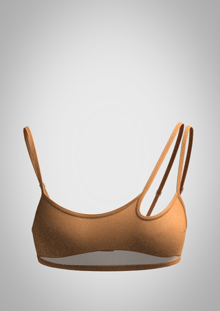 Duality meshed Bikini top in cappucino color - Meduza-swimwear
